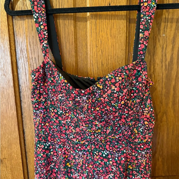 Anthropologie Hutch Size M Pink Floral Sweetheart Neck Sleeveless Midi Dress - Picture 6 of 9